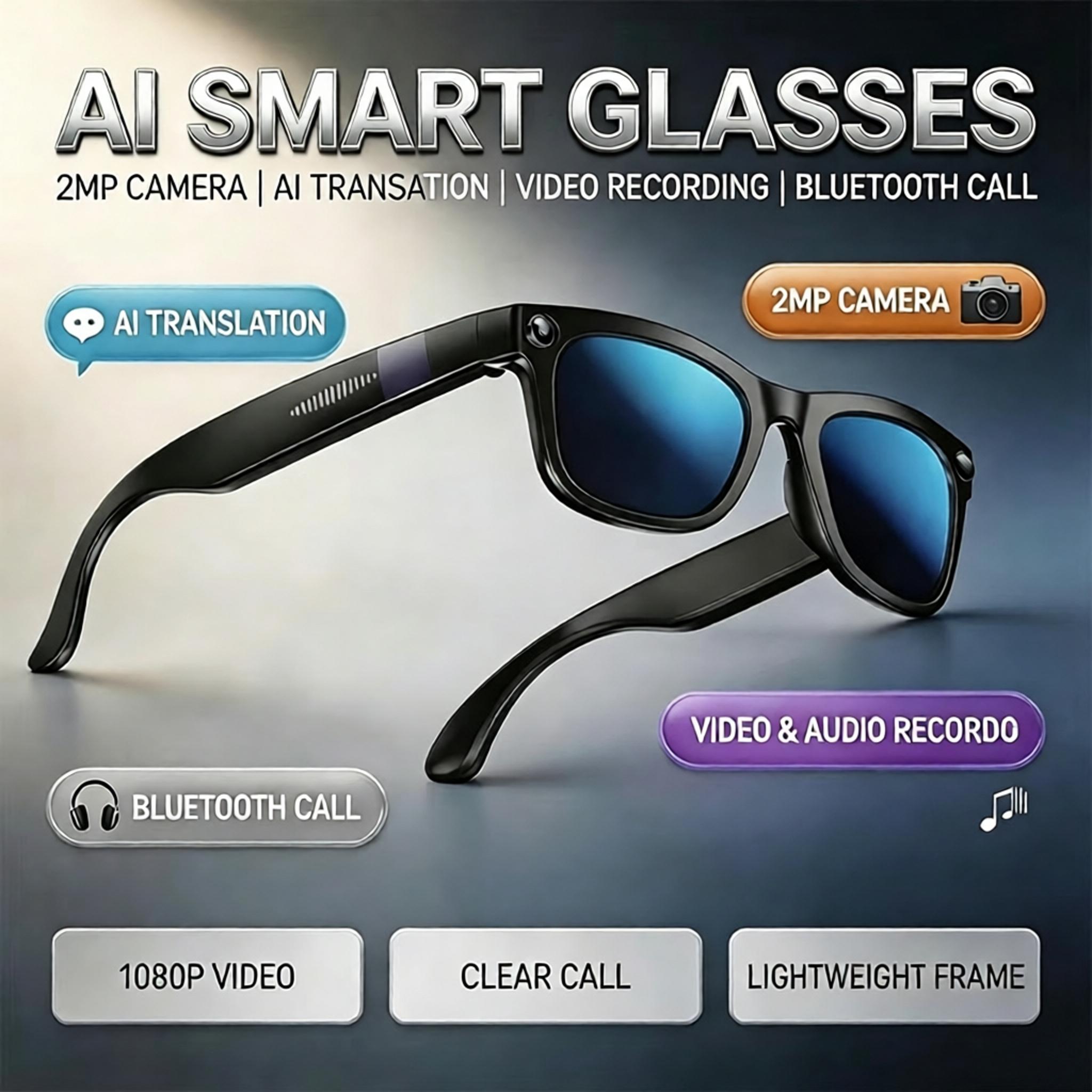 Audio Music Videos - Nouvelles lunettes intelligentes Bluetooth avec caméra
