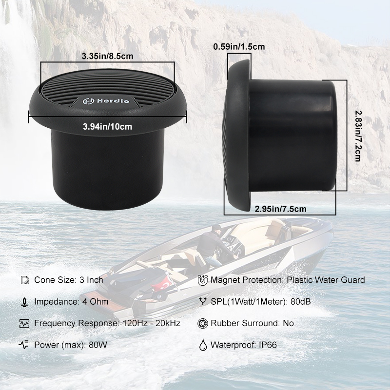 Herdio 3 ''haut-parleurs marin - Audio Music Sound avis et prix